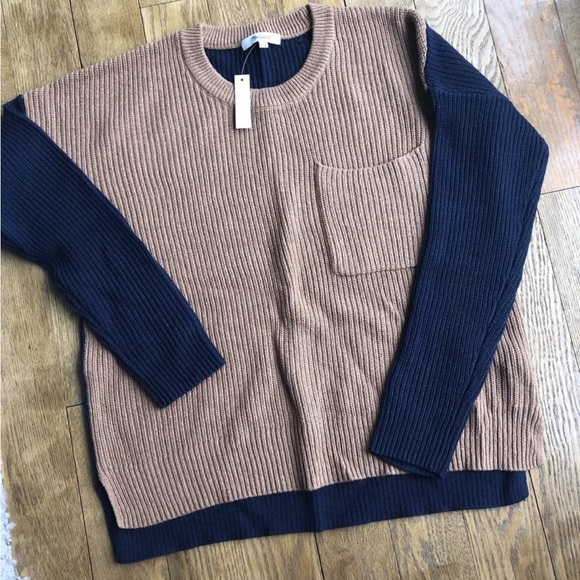 MADEWELL THOMPSON RIBBED COLORBLOCK POCKET SWEATER. SIZE SMALL. NWT - Picture 3 of 4